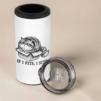 If I Fits I Sits 4 in 1 Can Cooler Tumbler Chubby Kitty Funny Cat Lover Gift