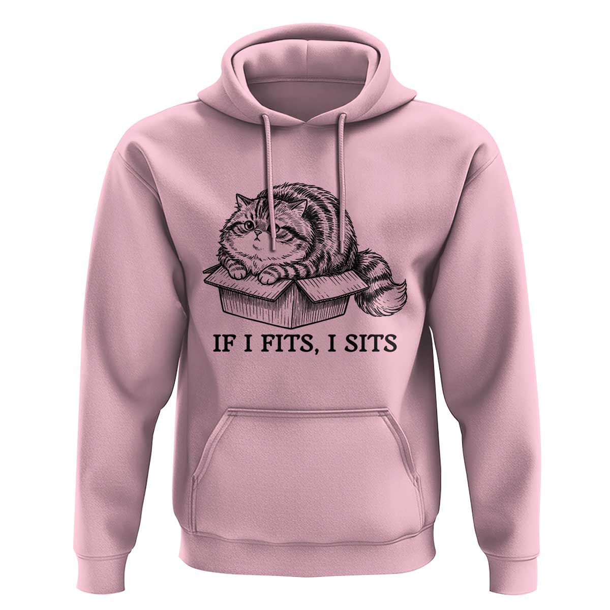 If I Fits I Sits Hoodie Chubby Kitty Funny Cat Lover Gift