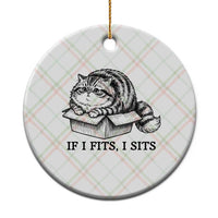 If I Fits I Sits Ceramic Ornament Chubby Kitty Funny Cat Lover Gift
