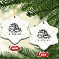 If I Fits I Sits Ceramic Ornament Chubby Kitty Funny Cat Lover Gift