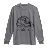 If I Fits I Sits Long Sleeve Shirt Chubby Kitty Funny Cat Lover Gift