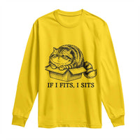 If I Fits I Sits Long Sleeve Shirt Chubby Kitty Funny Cat Lover Gift