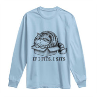 If I Fits I Sits Long Sleeve Shirt Chubby Kitty Funny Cat Lover Gift