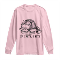 If I Fits I Sits Long Sleeve Shirt Chubby Kitty Funny Cat Lover Gift