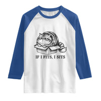 If I Fits I Sits Raglan Shirt Chubby Kitty Funny Cat Lover Gift
