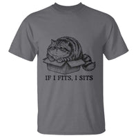If I Fits I Sits T Shirt Chubby Kitty Funny Cat Lover Gift