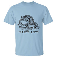 If I Fits I Sits T Shirt Chubby Kitty Funny Cat Lover Gift