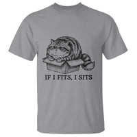 If I Fits I Sits T Shirt Chubby Kitty Funny Cat Lover Gift