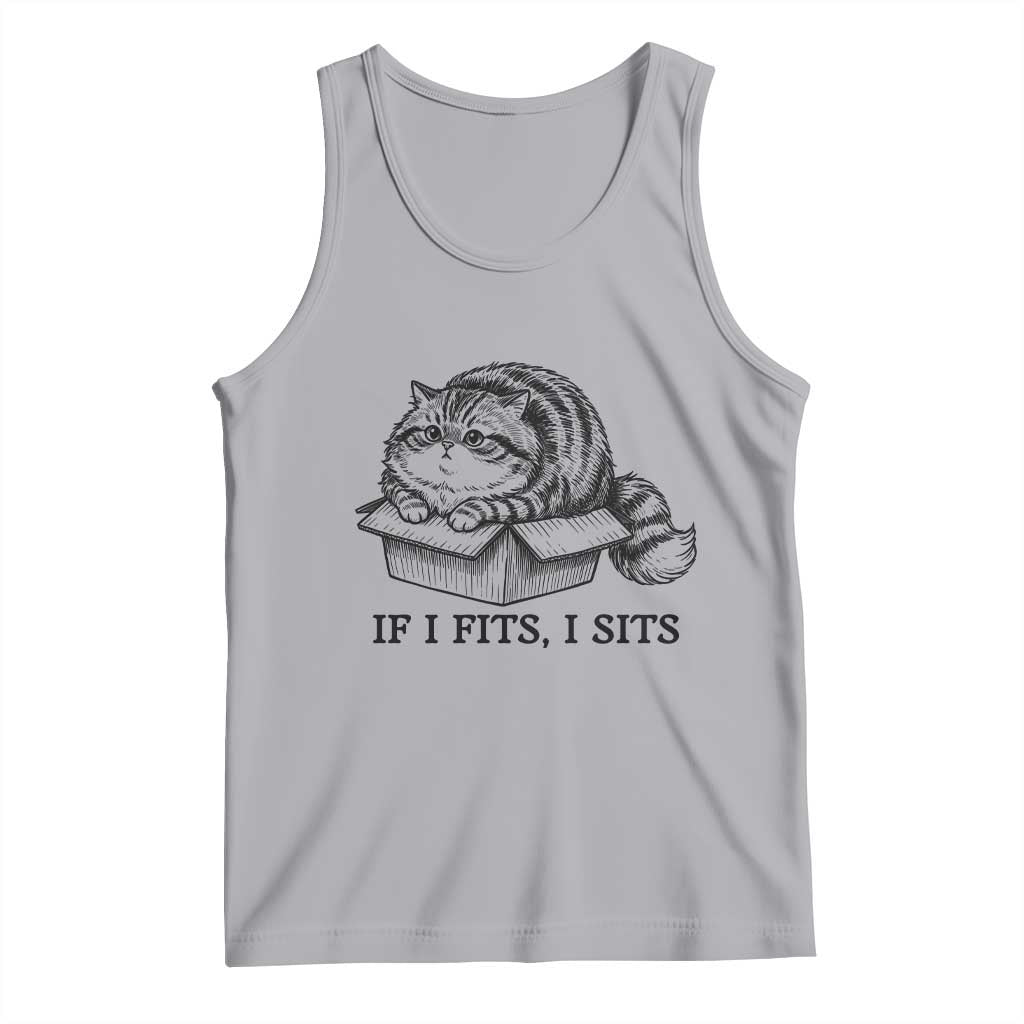 If I Fits I Sits Tank Top Chubby Kitty Funny Cat Lover Gift
