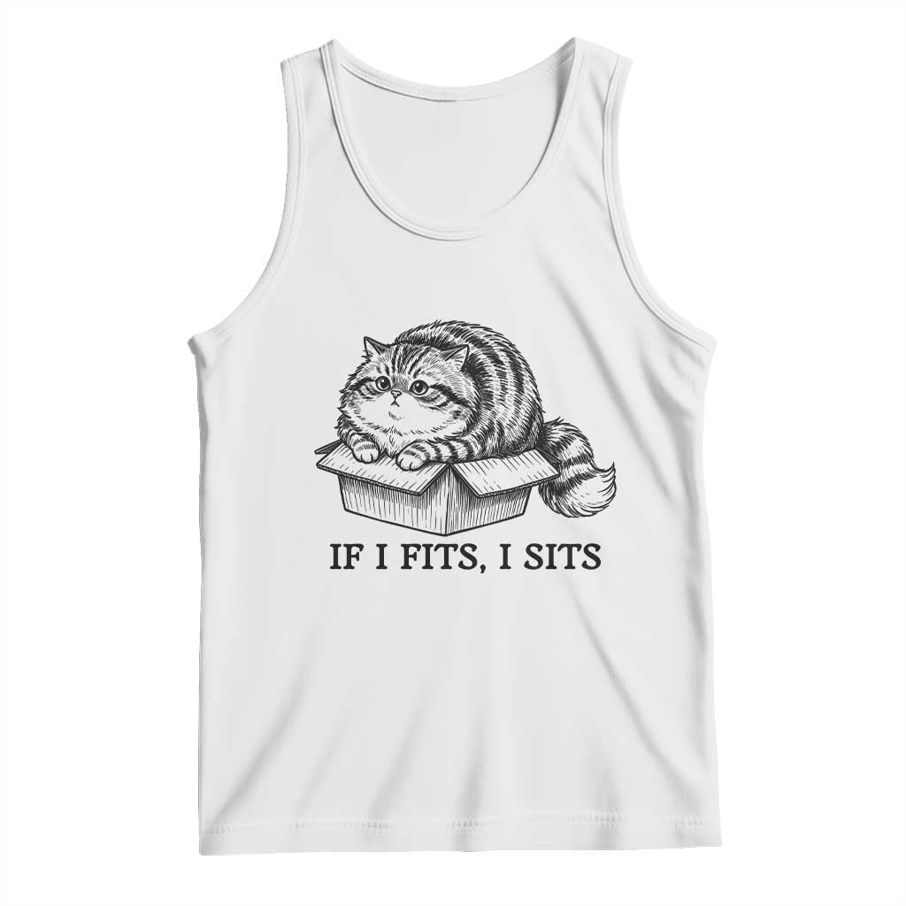If I Fits I Sits Tank Top Chubby Kitty Funny Cat Lover Gift
