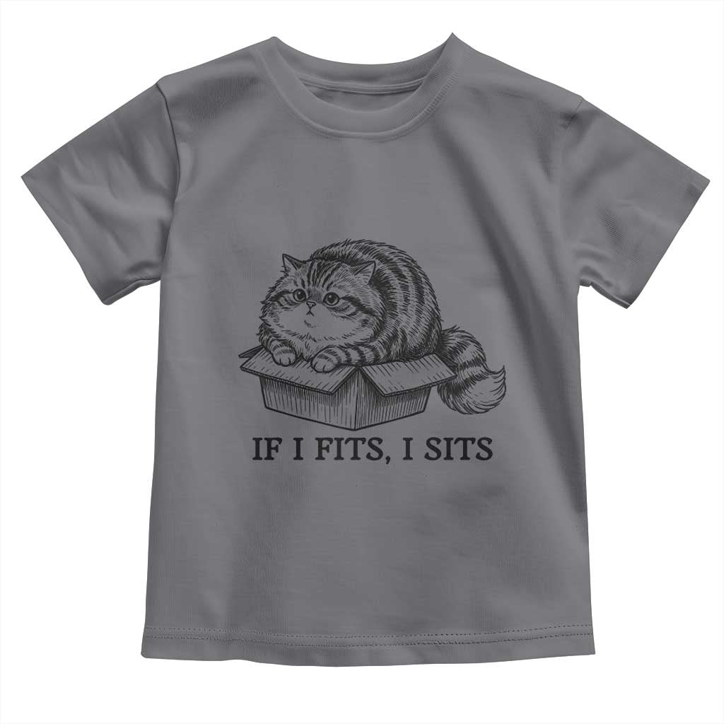 If I Fits I Sits Toddler T Shirt Chubby Kitty Funny Cat Lover Gift