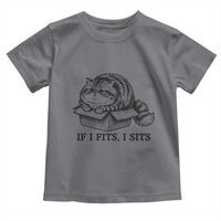 If I Fits I Sits Toddler T Shirt Chubby Kitty Funny Cat Lover Gift