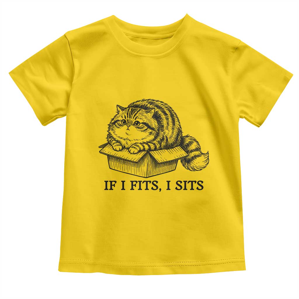 If I Fits I Sits Toddler T Shirt Chubby Kitty Funny Cat Lover Gift
