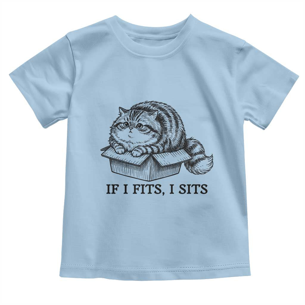 If I Fits I Sits Toddler T Shirt Chubby Kitty Funny Cat Lover Gift