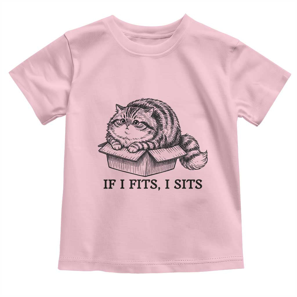 If I Fits I Sits Toddler T Shirt Chubby Kitty Funny Cat Lover Gift