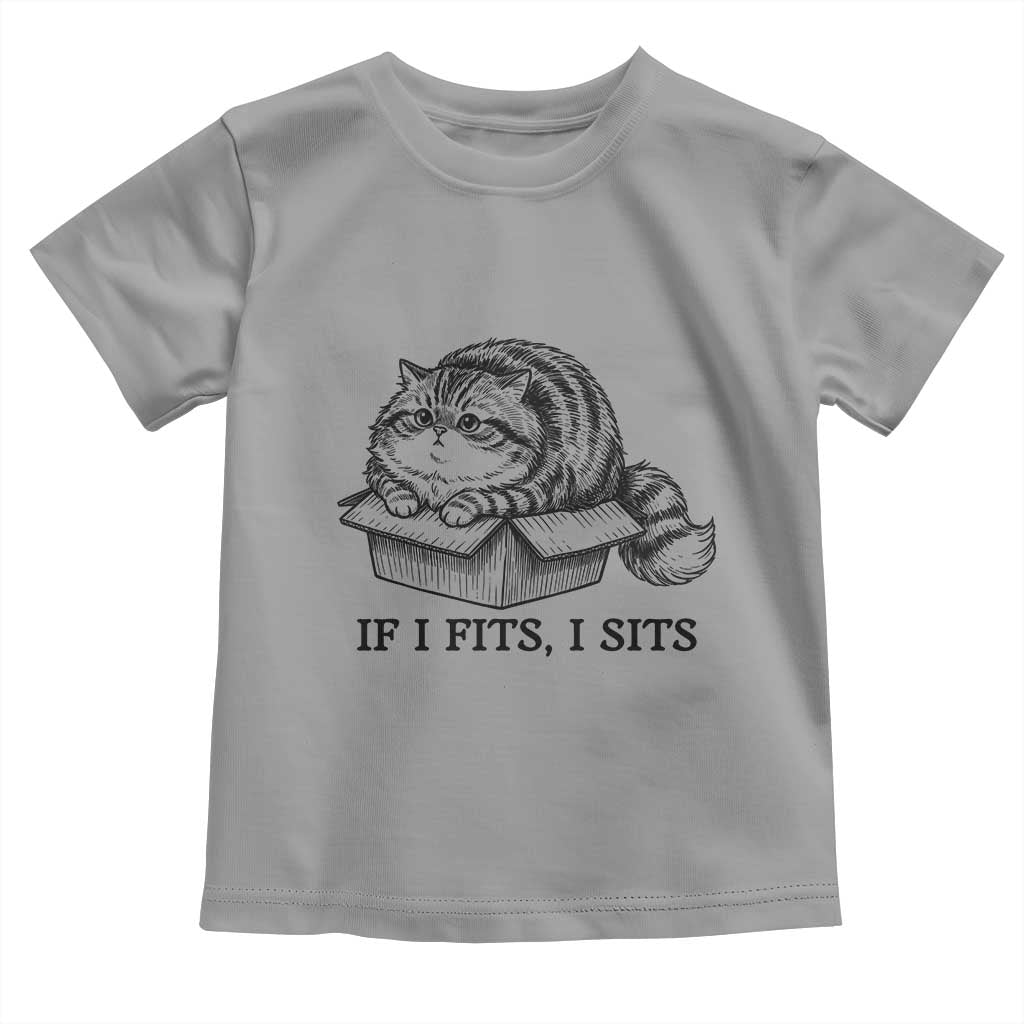 If I Fits I Sits Toddler T Shirt Chubby Kitty Funny Cat Lover Gift