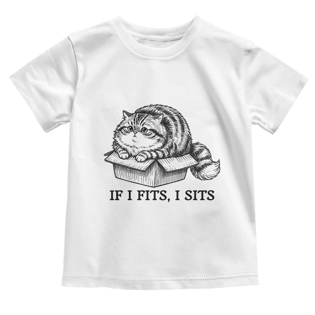If I Fits I Sits Toddler T Shirt Chubby Kitty Funny Cat Lover Gift