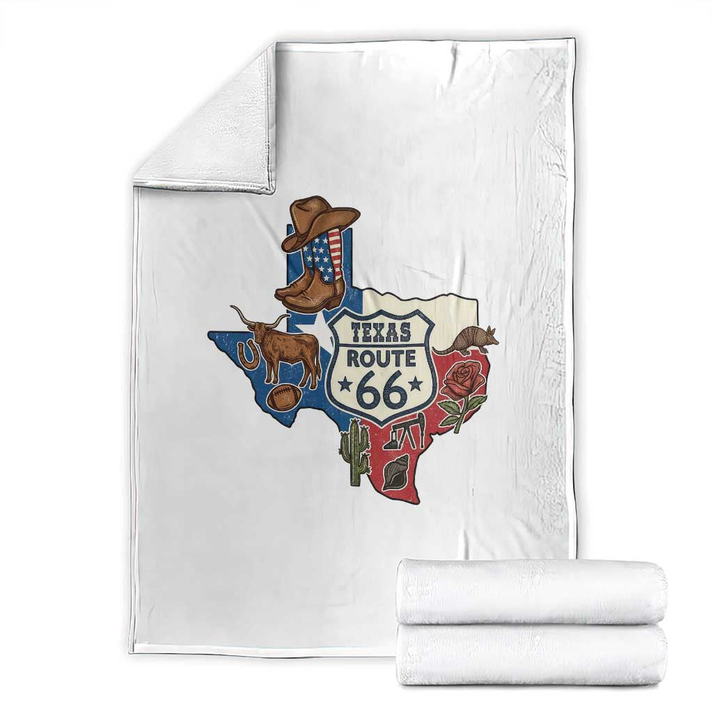 Texas Route Highway 66 Adventure Throw Blanket Desert Road Trip Graphic