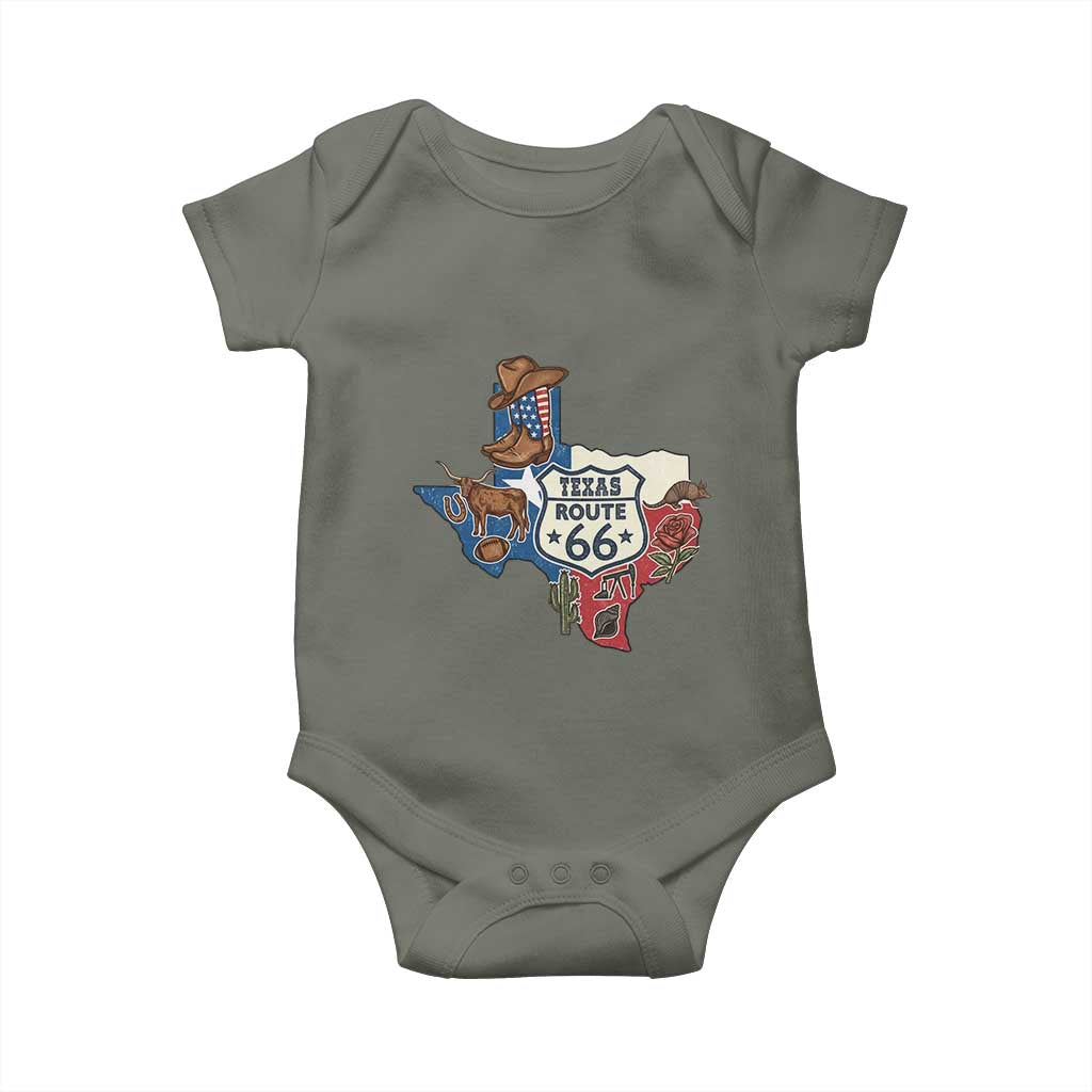 Texas Route Highway 66 Adventure Baby Onesie Desert Road Trip Graphic