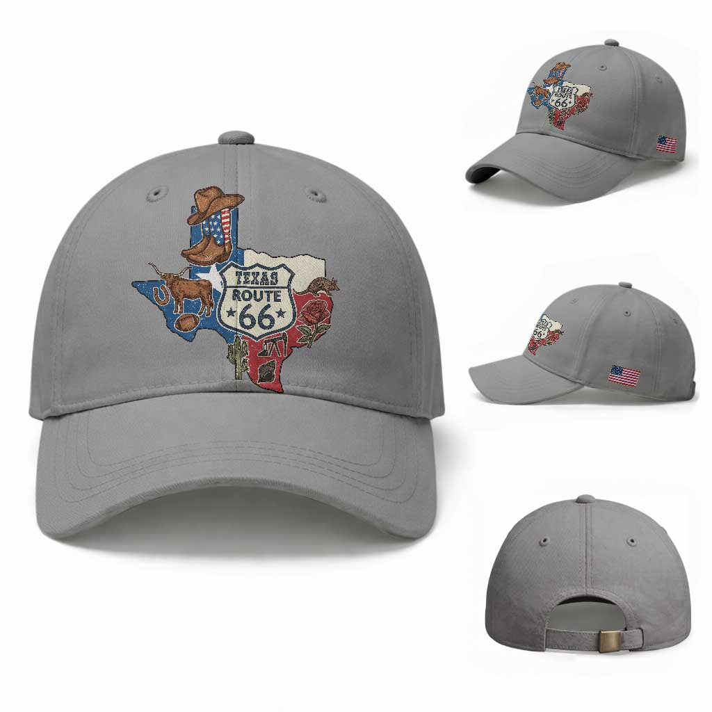 Texas Route Highway 66 Adventure Baseball Cap Desert Road Trip Graphic