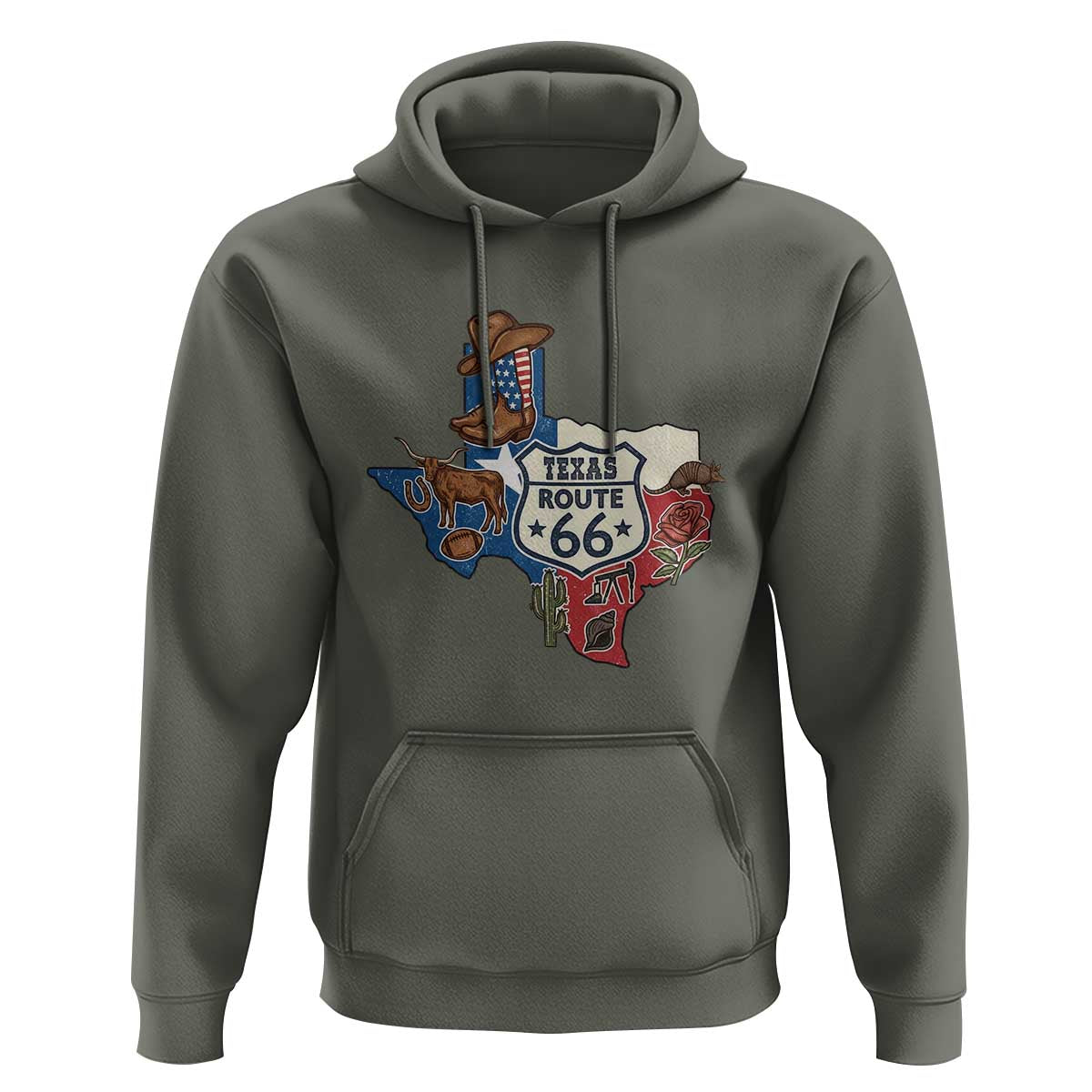 Texas Route Highway 66 Adventure Hoodie Desert Road Trip Graphic