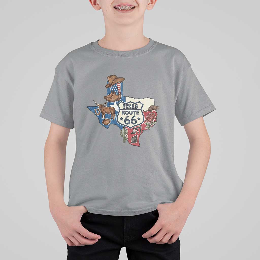 Texas Route Highway 66 Adventure T Shirt For Kid Desert Road Trip Graphic