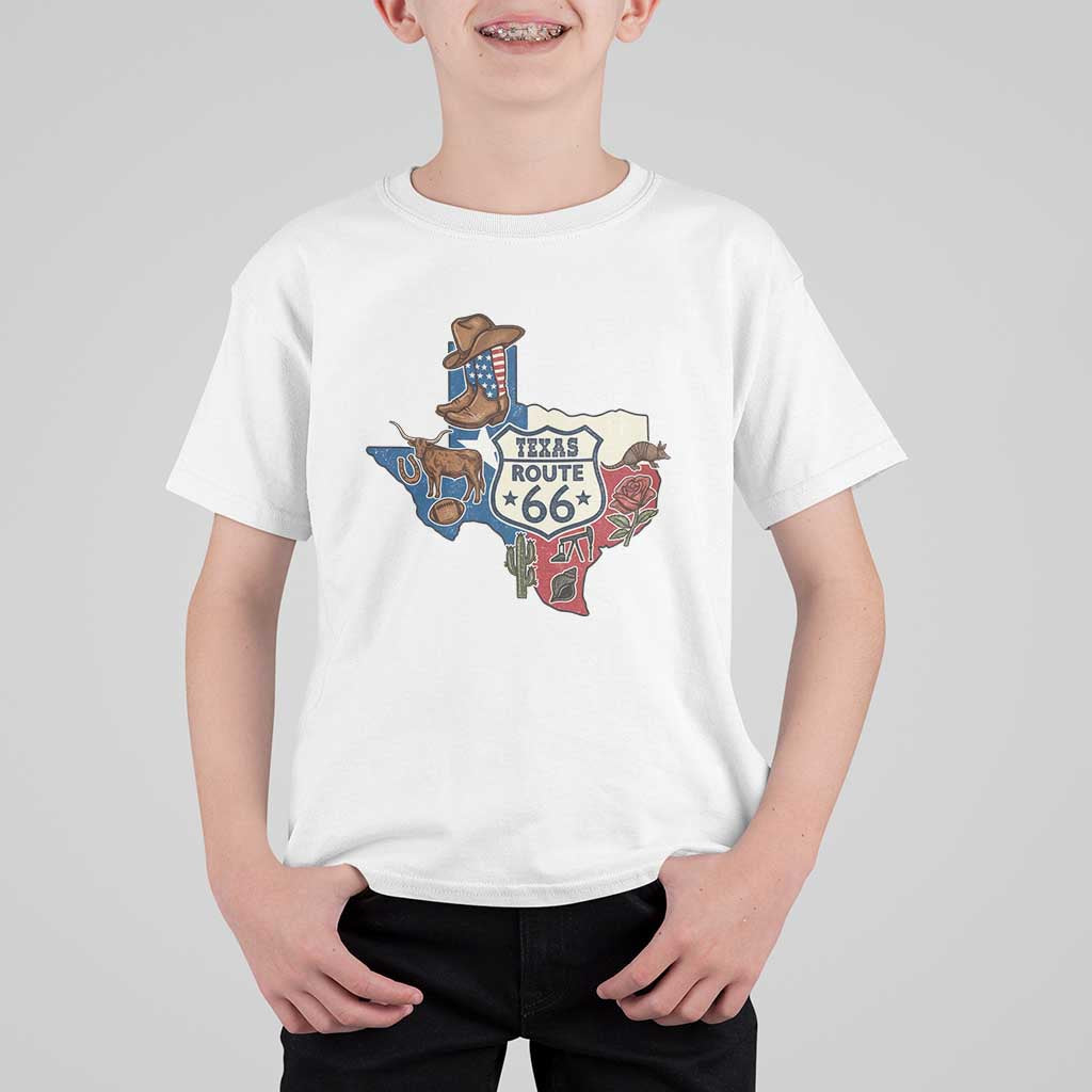 Texas Route Highway 66 Adventure T Shirt For Kid Desert Road Trip Graphic