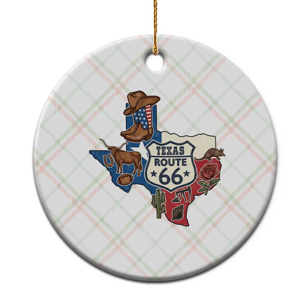 Texas Route Highway 66 Adventure Ceramic Ornament Desert Road Trip Graphic