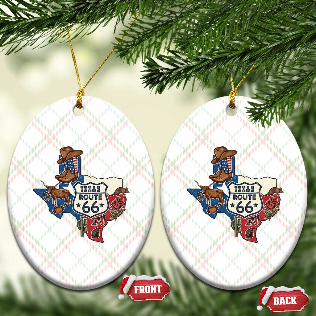 Texas Route Highway 66 Adventure Ceramic Ornament Desert Road Trip Graphic