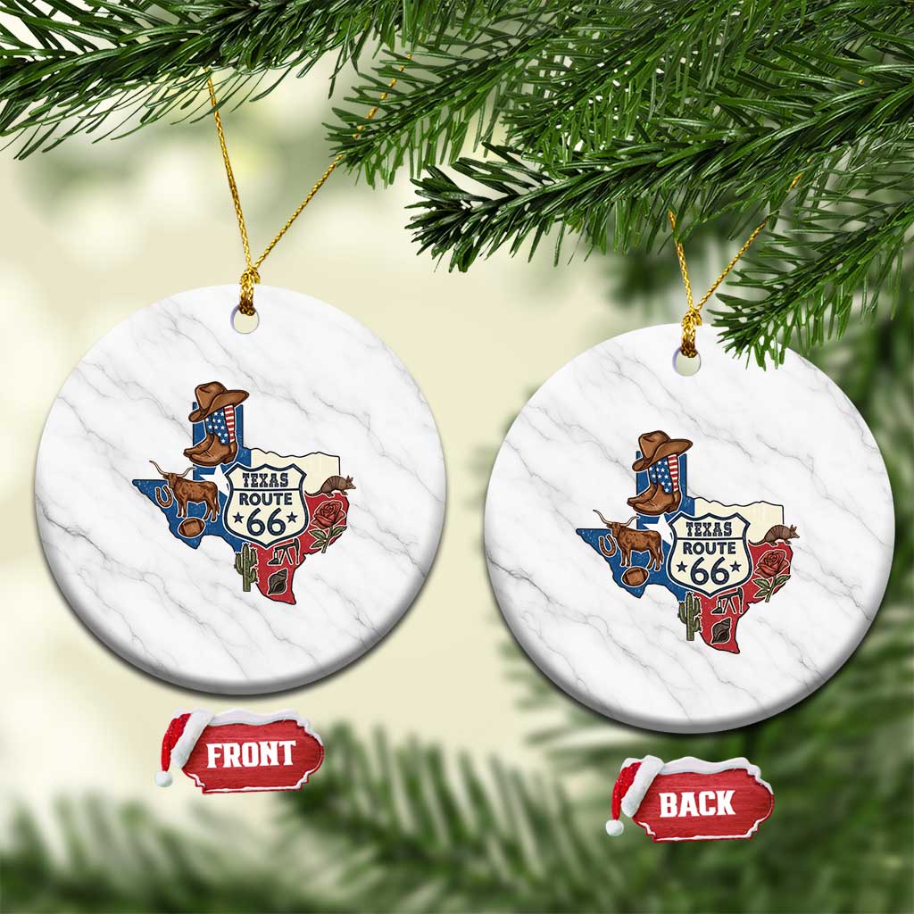 Texas Route Highway 66 Adventure Ceramic Ornament Desert Road Trip Graphic