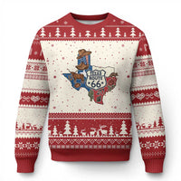 Texas Route Highway 66 Adventure Ugly Christmas Sweater Desert Road Trip Graphic