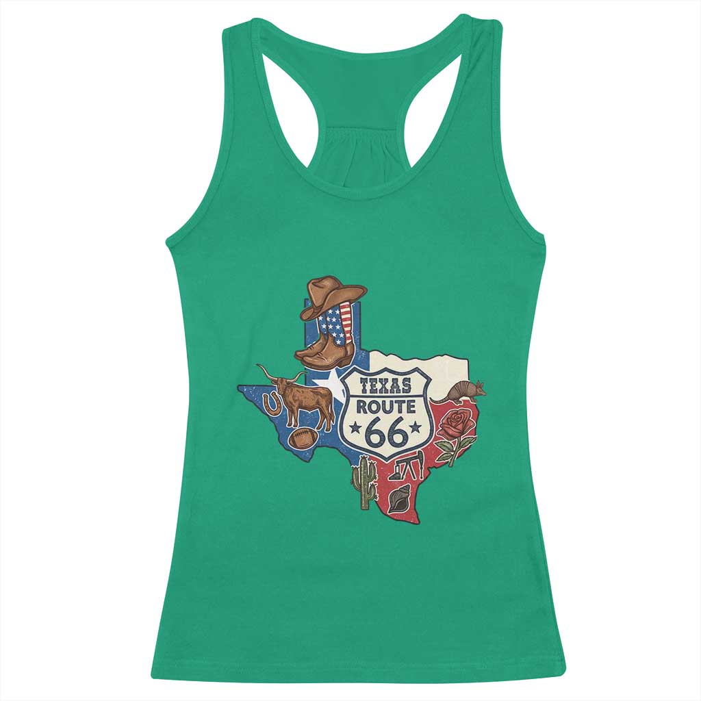 Texas Route Highway 66 Adventure Racerback Tank Top Desert Road Trip Graphic
