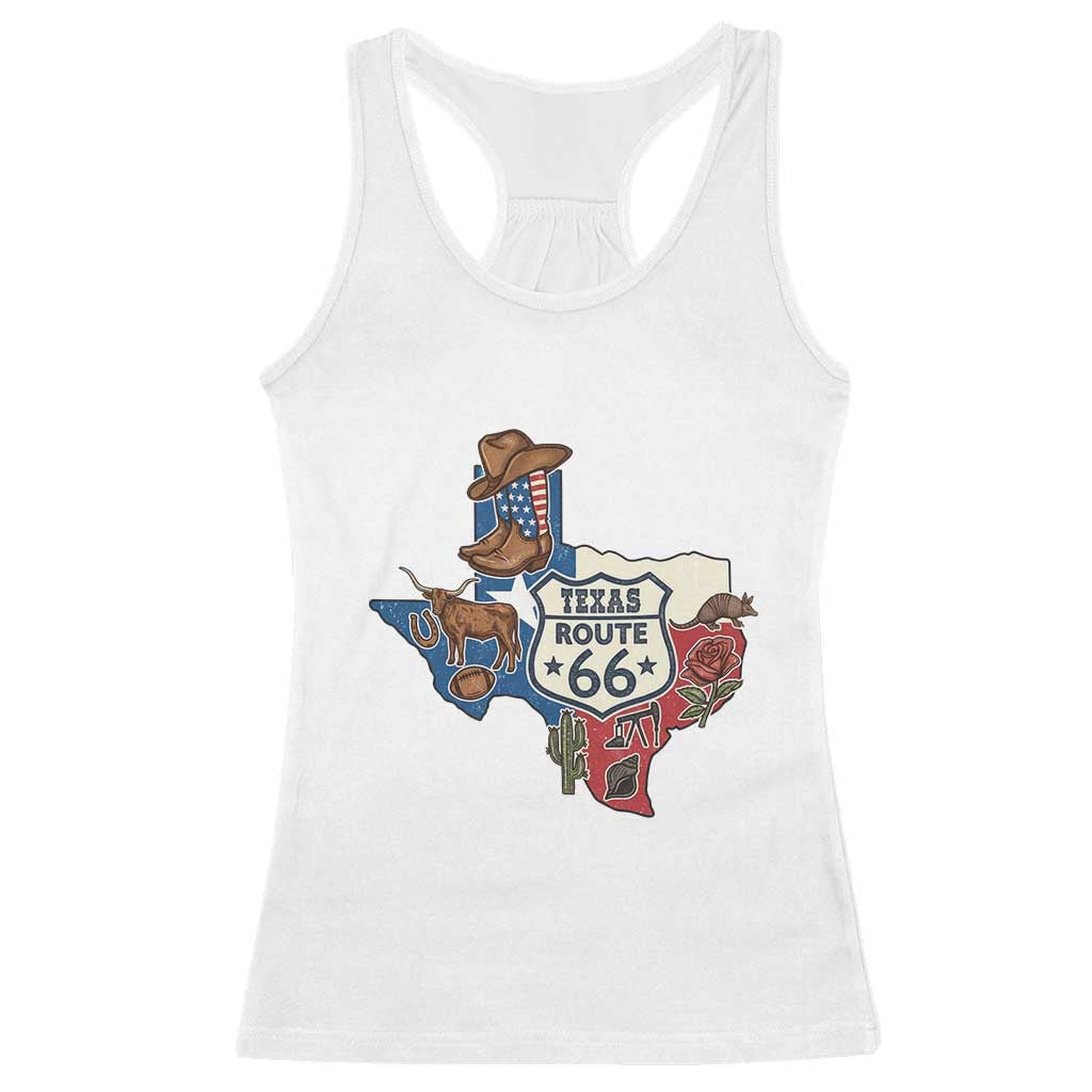 Texas Route Highway 66 Adventure Racerback Tank Top Desert Road Trip Graphic