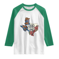 Texas Route Highway 66 Adventure Raglan Shirt Desert Road Trip Graphic