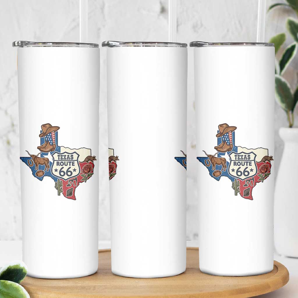 Texas Route Highway 66 Adventure Skinny Tumbler Desert Road Trip Graphic