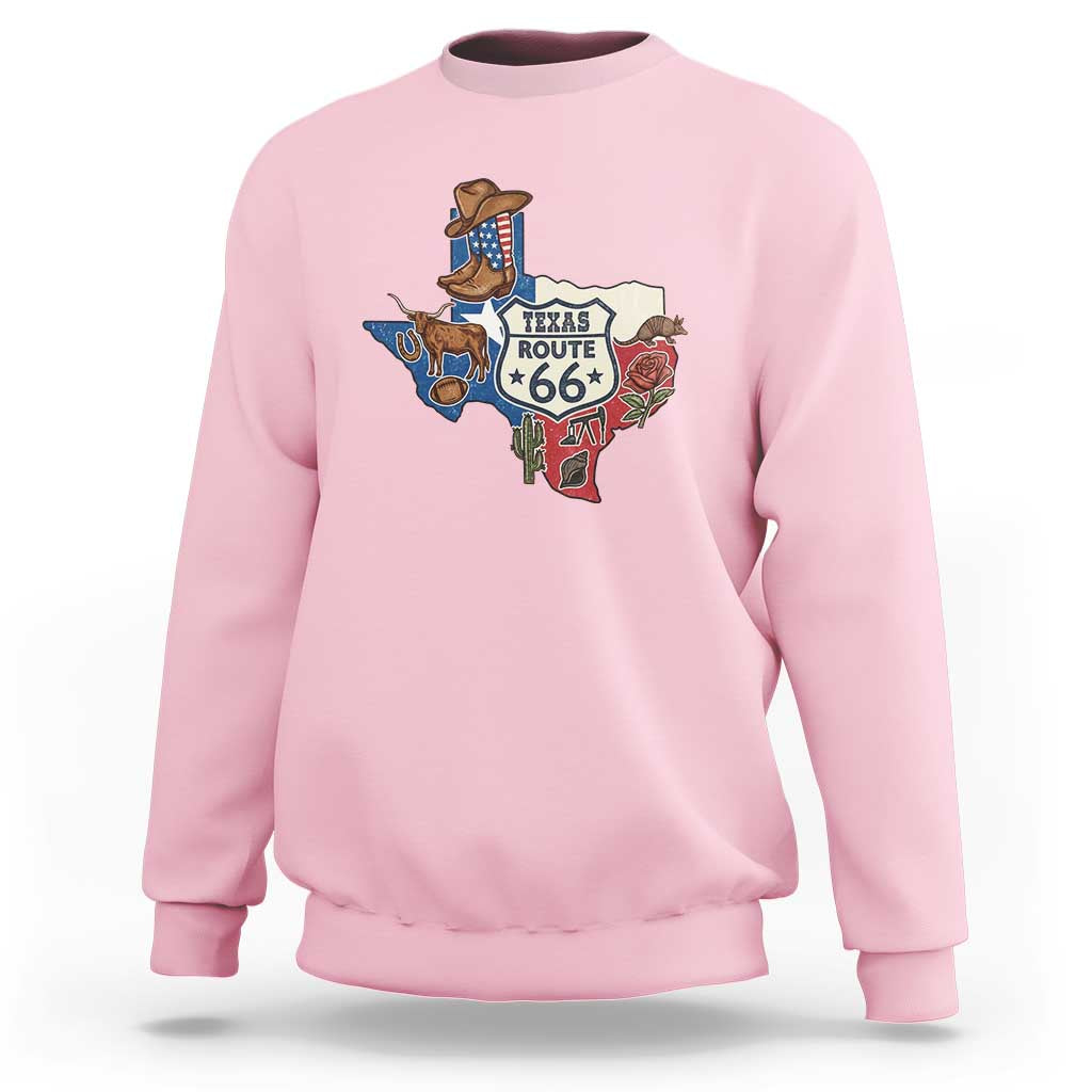 Texas Route Highway 66 Adventure Sweatshirt Desert Road Trip Graphic