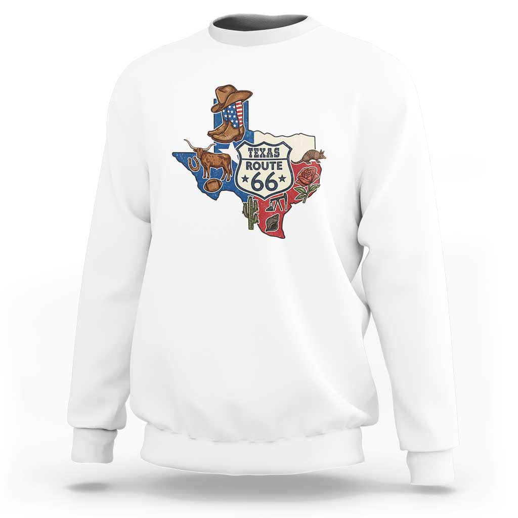 Texas Route Highway 66 Adventure Sweatshirt Desert Road Trip Graphic