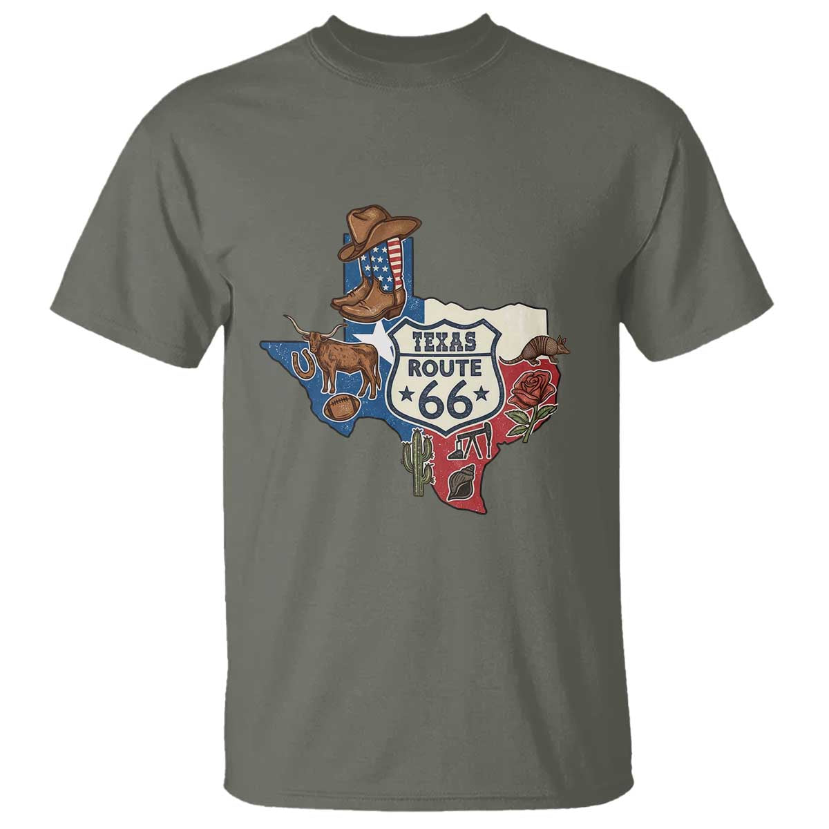 Texas Route Highway 66 Adventure T Shirt Desert Road Trip Graphic