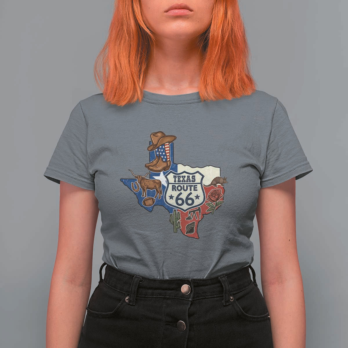 Texas Route Highway 66 Adventure T Shirt For Women Desert Road Trip Graphic