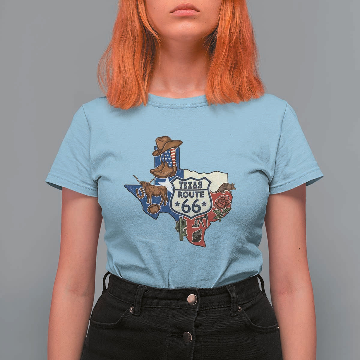 Texas Route Highway 66 Adventure T Shirt For Women Desert Road Trip Graphic
