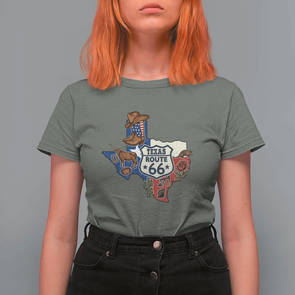 Texas Route Highway 66 Adventure T Shirt For Women Desert Road Trip Graphic