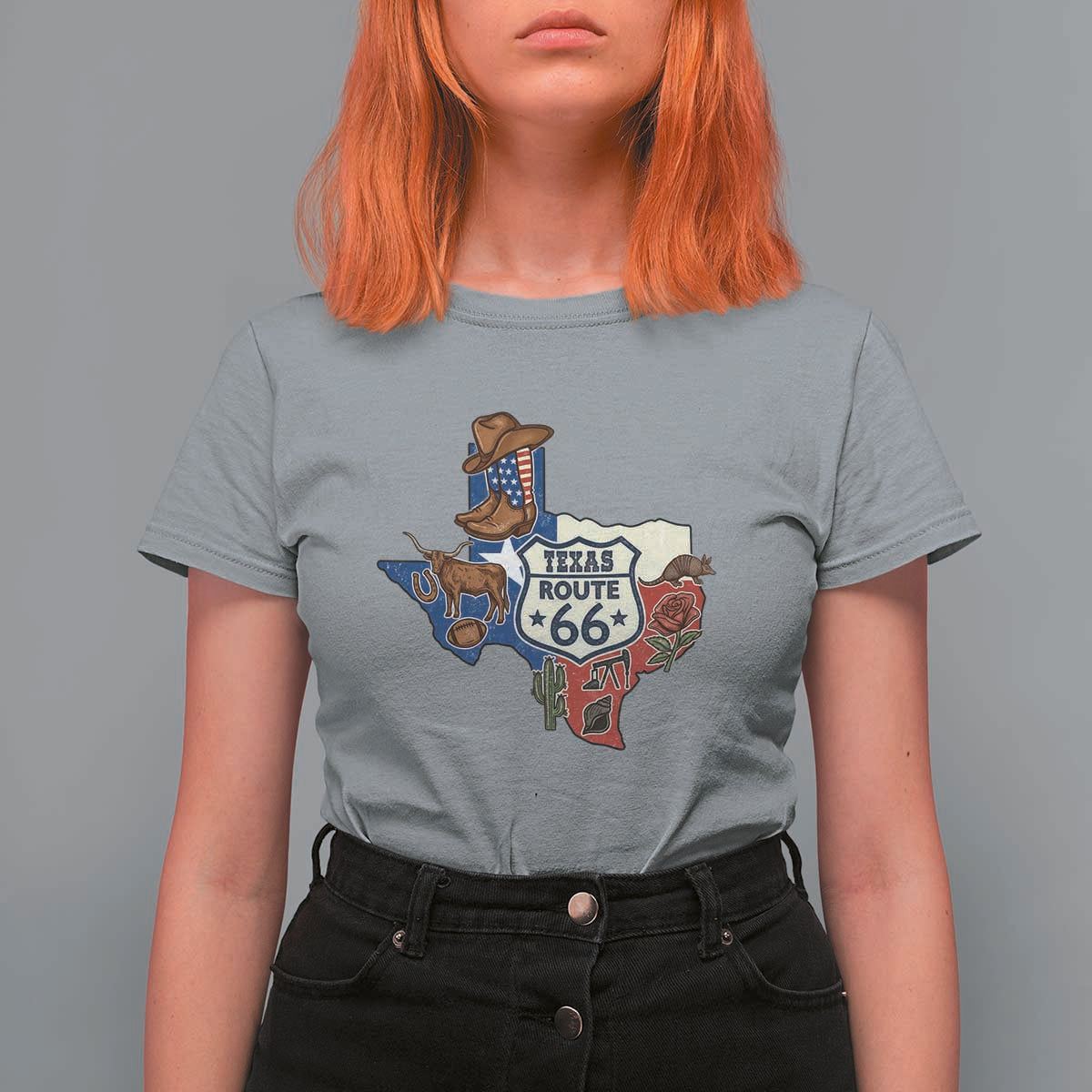 Texas Route Highway 66 Adventure T Shirt For Women Desert Road Trip Graphic