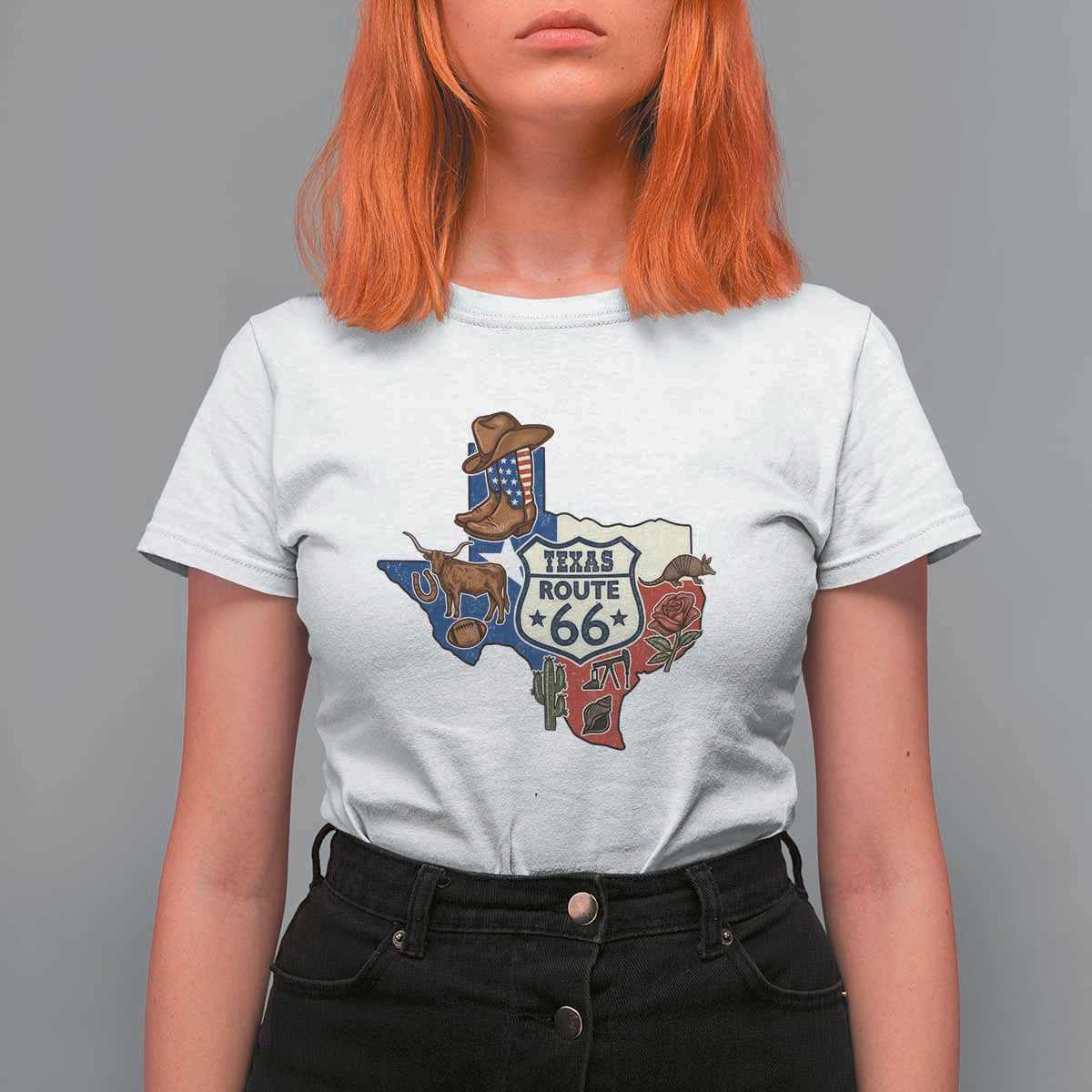 Texas Route Highway 66 Adventure T Shirt For Women Desert Road Trip Graphic
