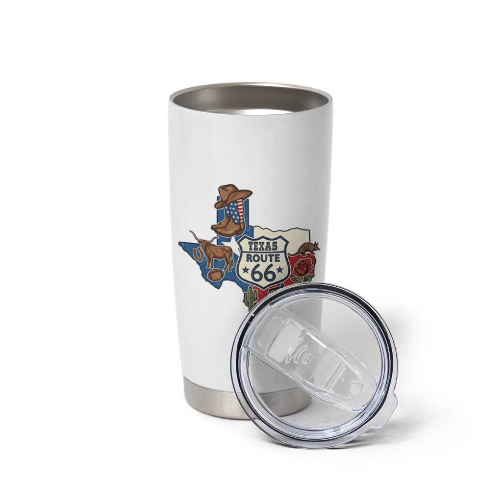 Texas Route Highway 66 Adventure Tumbler Cup Desert Road Trip Graphic