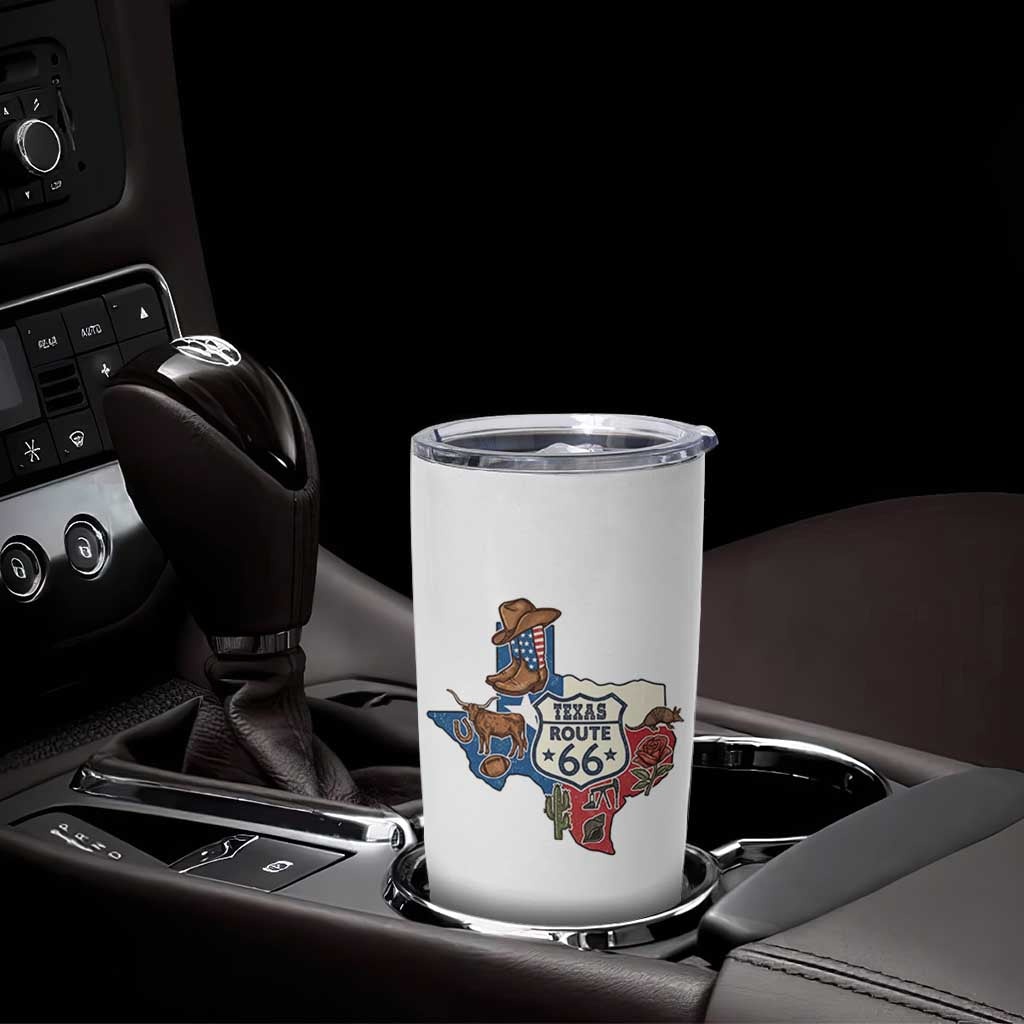 Texas Route Highway 66 Adventure Tumbler Cup Desert Road Trip Graphic