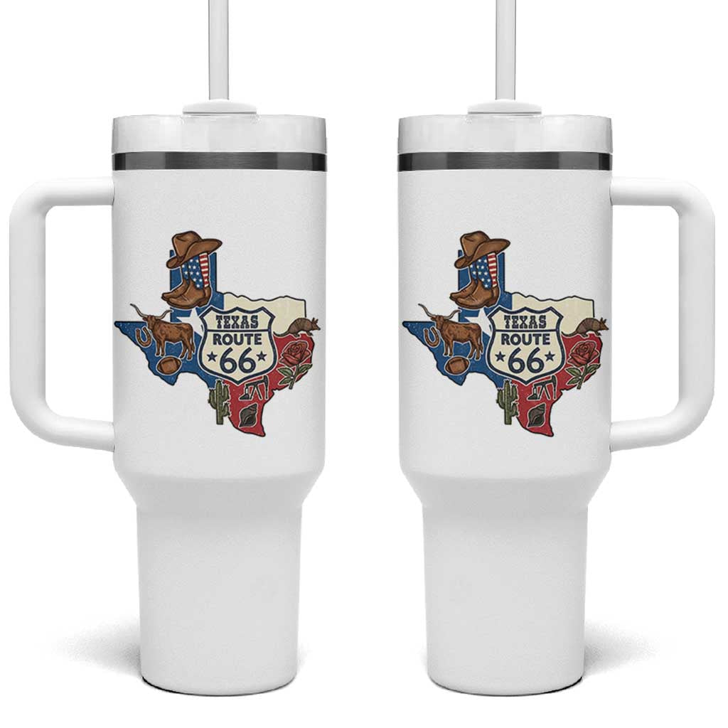 Texas Route Highway 66 Adventure Tumbler With Handle Desert Road Trip Graphic