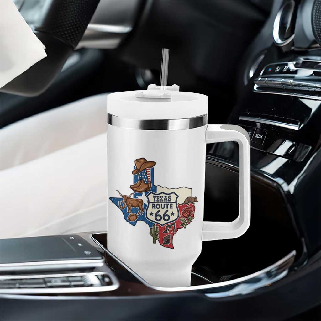 Texas Route Highway 66 Adventure Tumbler With Handle Desert Road Trip Graphic