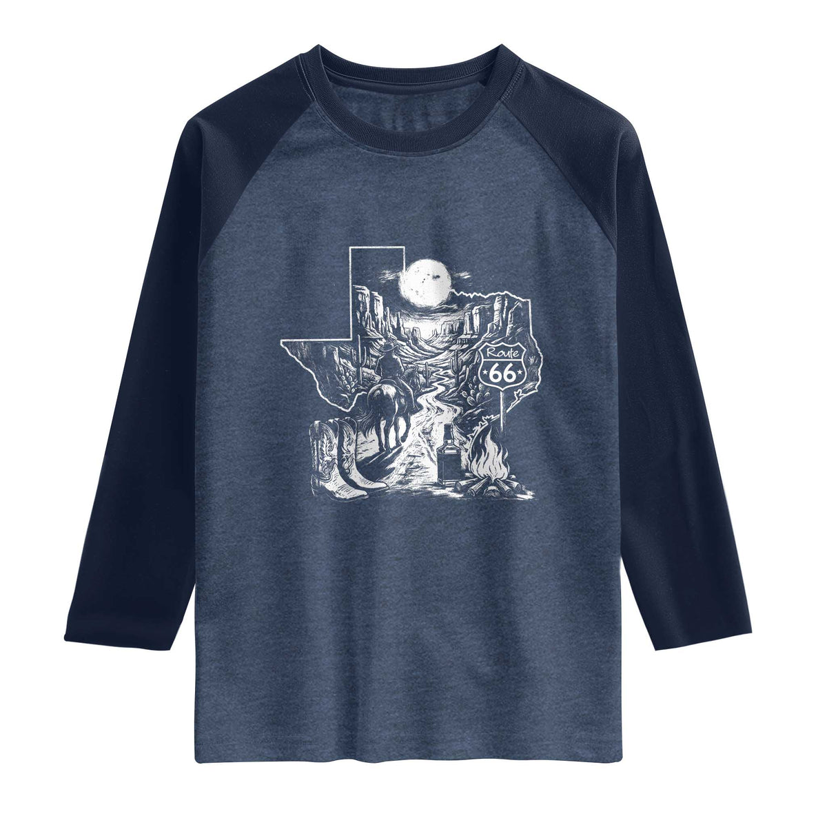The Mother Road Texas Panhandle Raglan Shirt Vintage Desert Road Trip