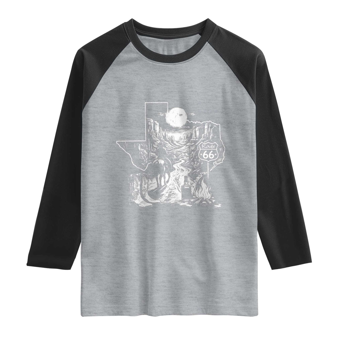 The Mother Road Texas Panhandle Raglan Shirt Vintage Desert Road Trip