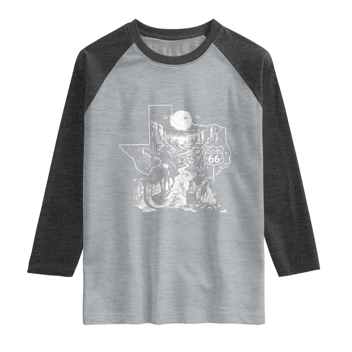 The Mother Road Texas Panhandle Raglan Shirt Vintage Desert Road Trip